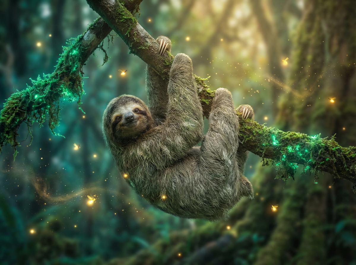 真实偷拍-树懒雨林慢生活视频